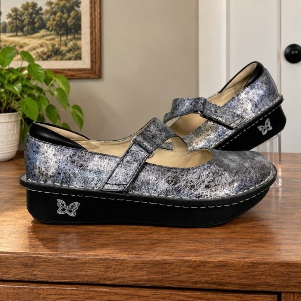 Alegria Dayna DAY-735 Metallic Leather Mary Jane Clogs EU 38 US 8-8.5